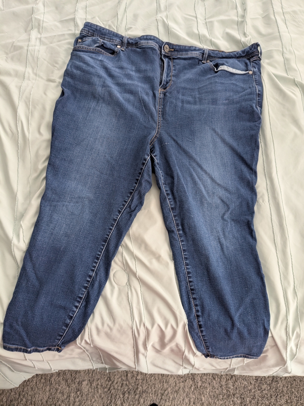 Torrid Mid Fit Super Skinny Super Soft Dark Blue Jeans